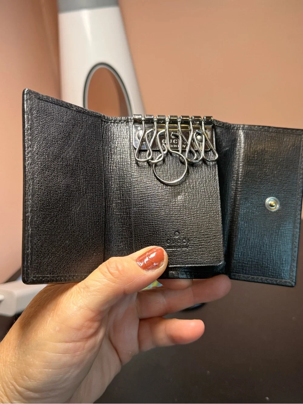 Gucci Black Leather Card/key Holder Wallet - Men Accessories